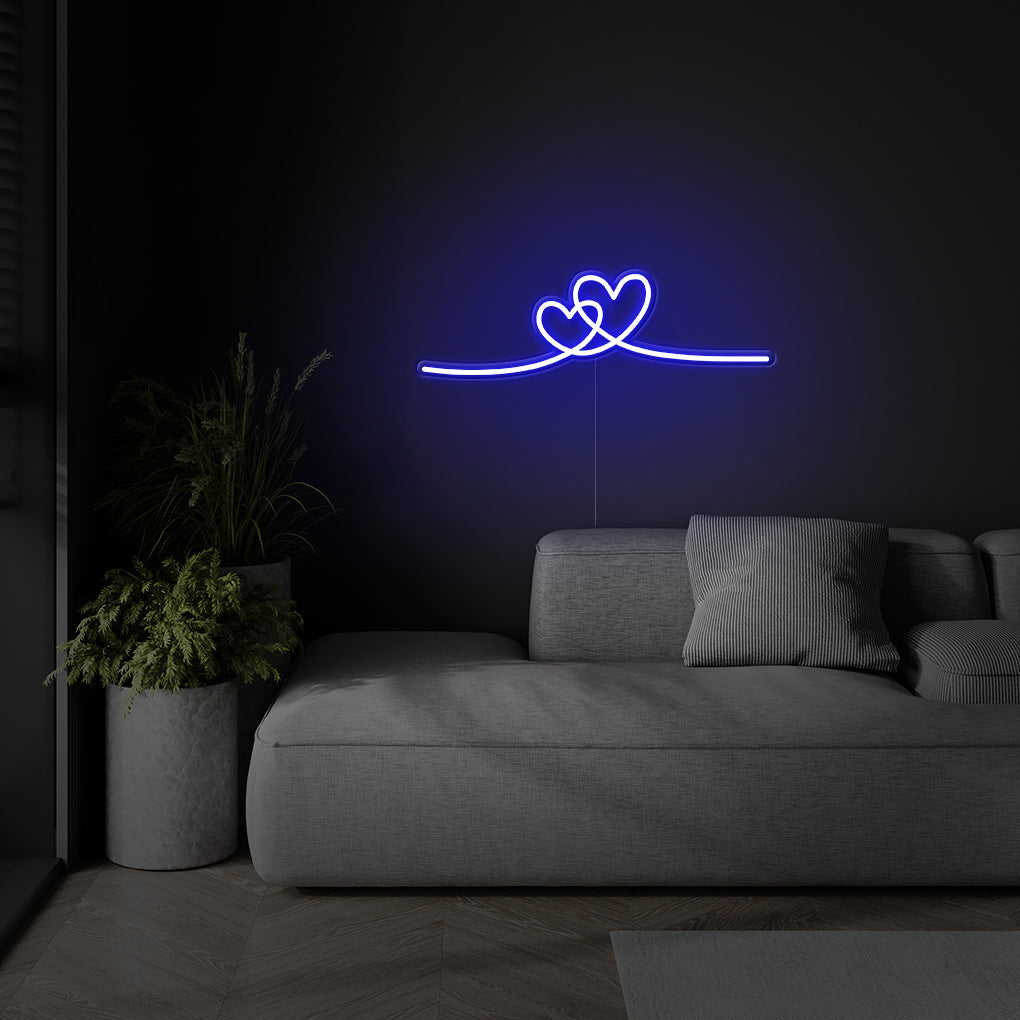 Double Heart LED Neon Sign