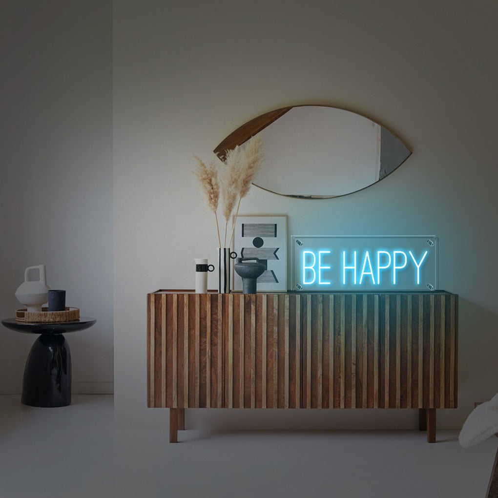 Be Happy" LED Neon Table Sign