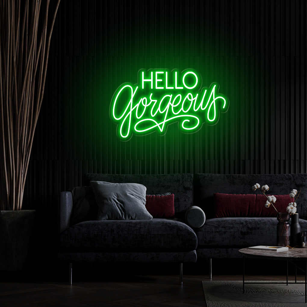 'Hello Gorgeous' 2 LED Neon Sign