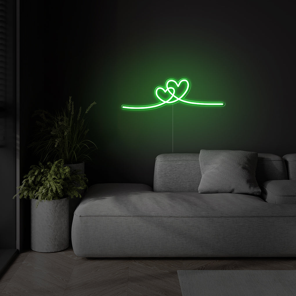 Double Heart LED Neon Sign