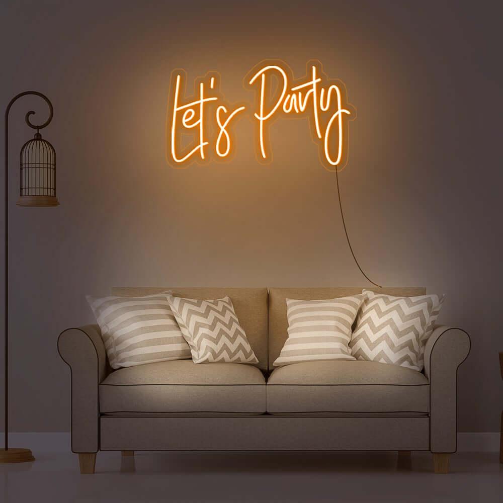 'Let's Party' LED Neon Sign