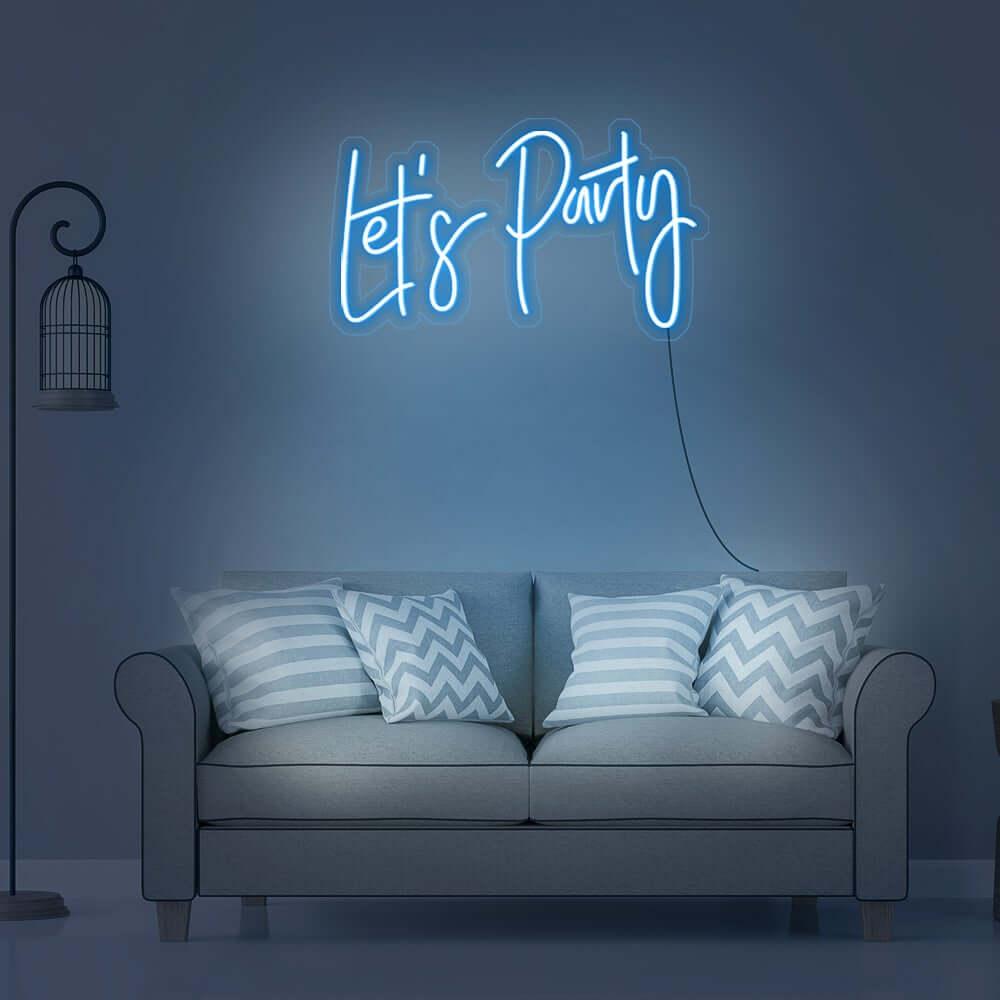 'Let's Party' LED Neon Sign