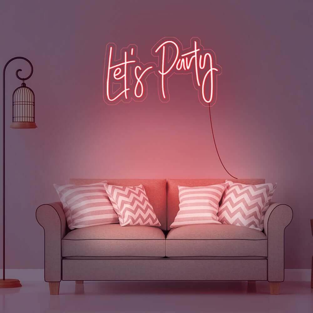 'Let's Party' LED Neon Sign