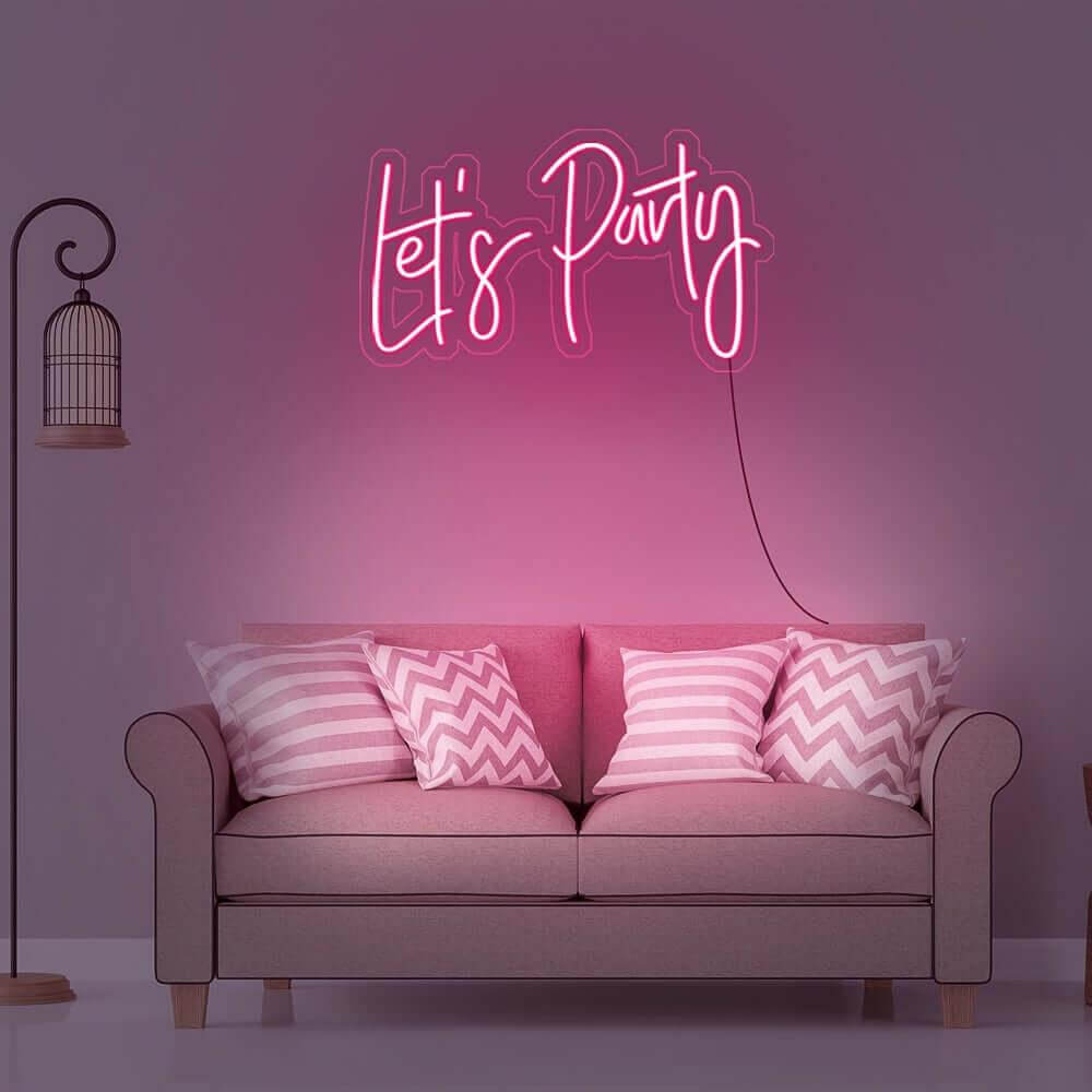 'Let's Party' LED Neon Sign