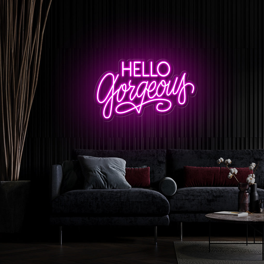'Hello Gorgeous' 2 LED Neon Sign