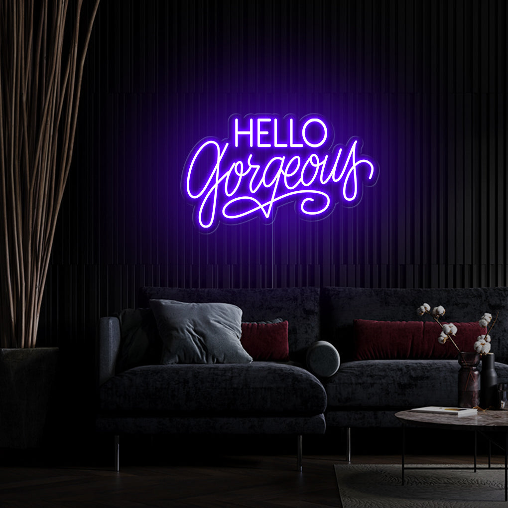 'Hello Gorgeous' 2 LED Neon Sign