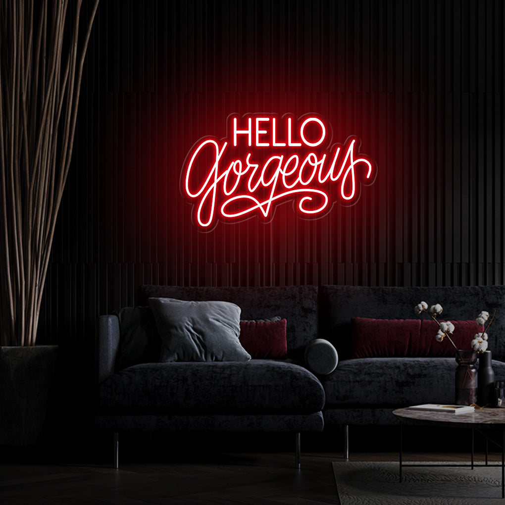 'Hello Gorgeous' 2 LED Neon Sign