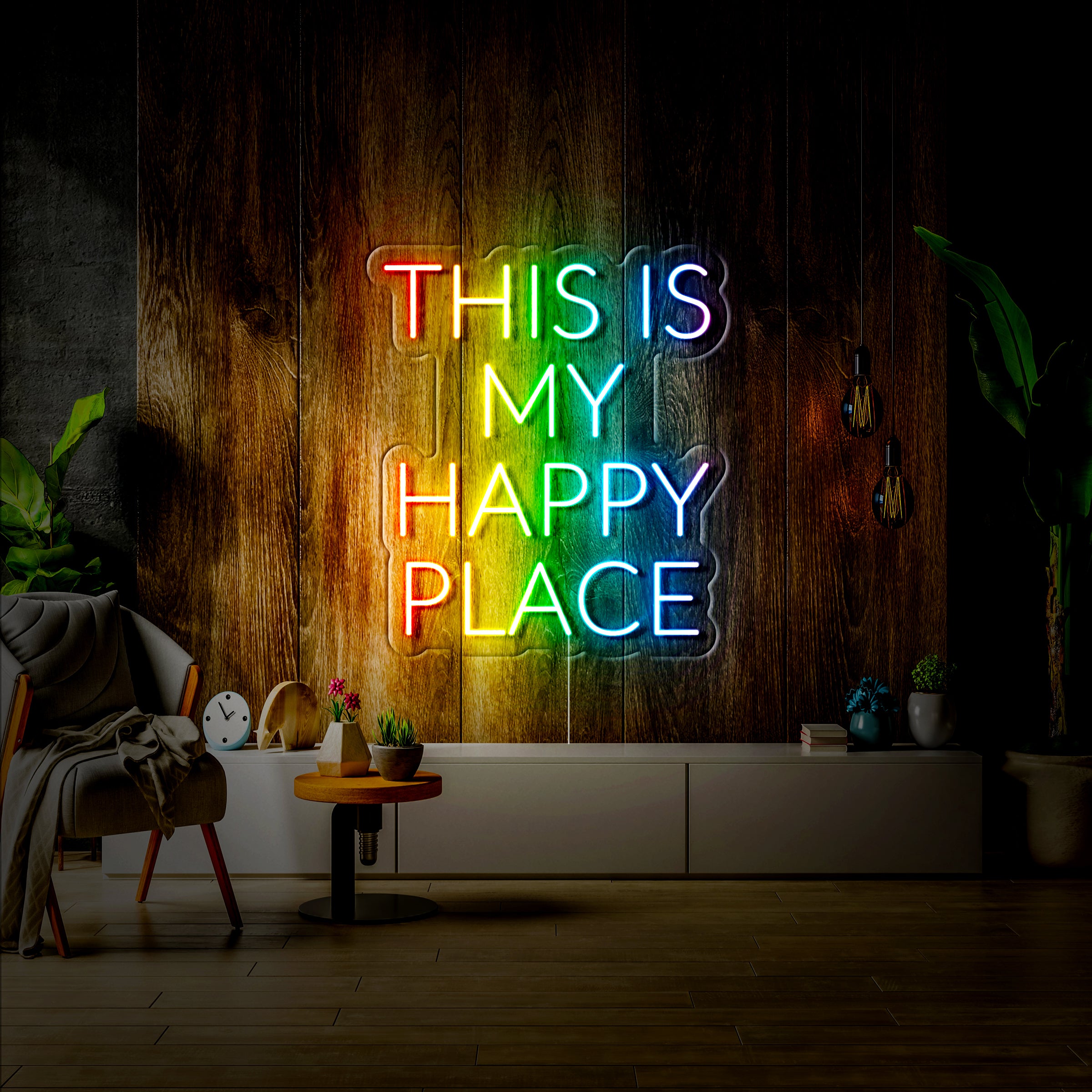 'This Is My Happy Place' LED Neon Sign