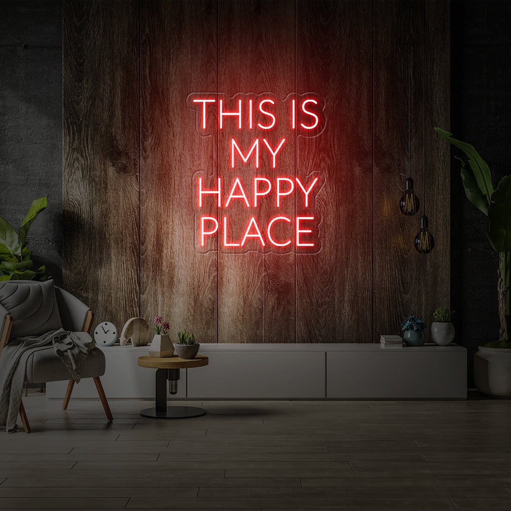 'This Is My Happy Place' LED Neon Sign