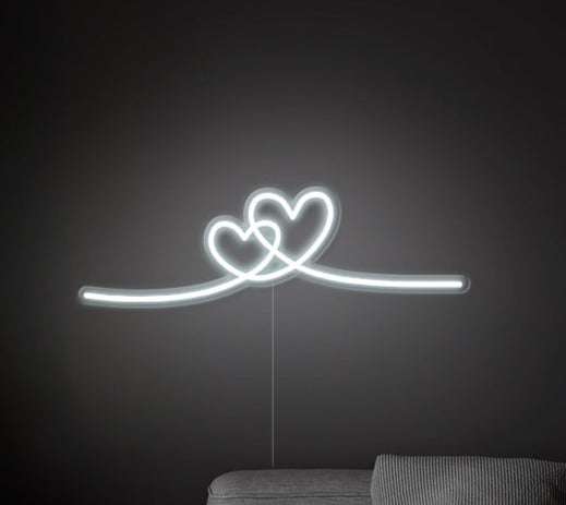 Double Heart LED Neon Sign