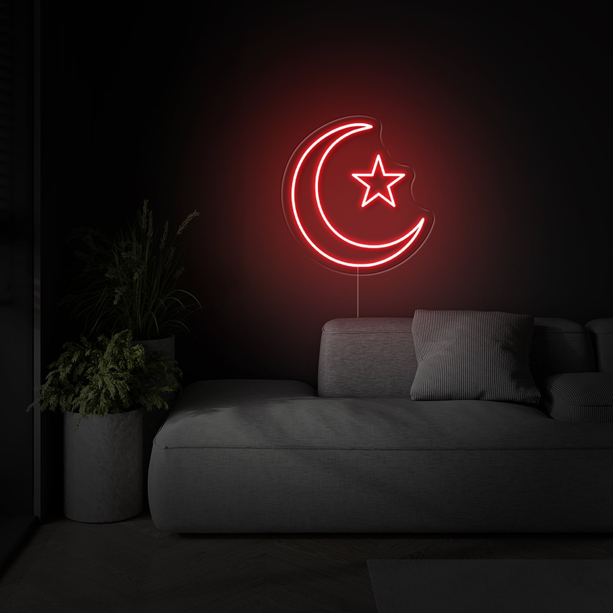 'Islamic Moon Star' 2 LED Neon Sign - Iconic Neon