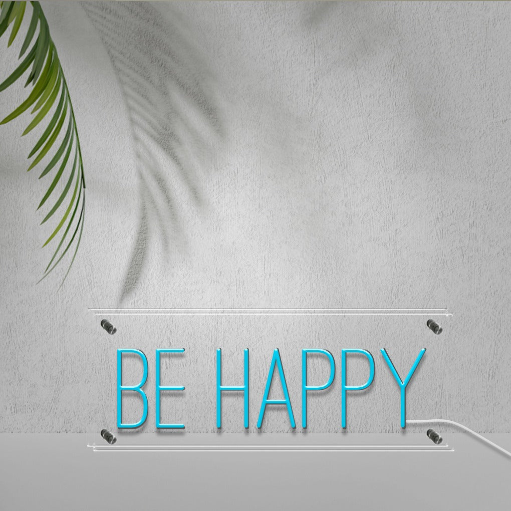 Be Happy" LED Neon Table Sign