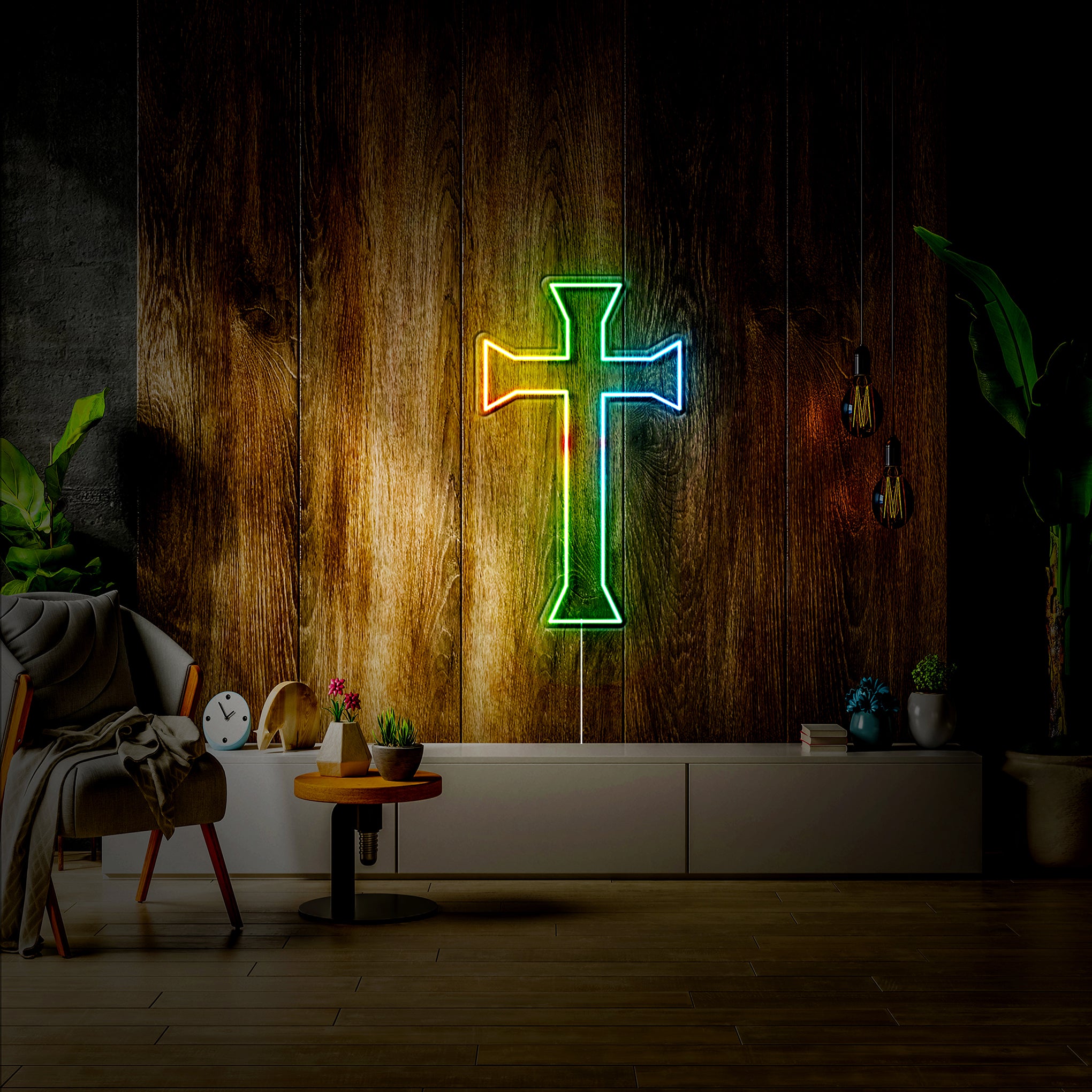 'Christian Cross' LED Neon Sign