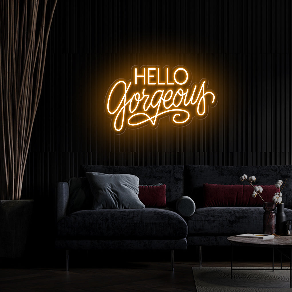 'Hello Gorgeous' 2 LED Neon Sign