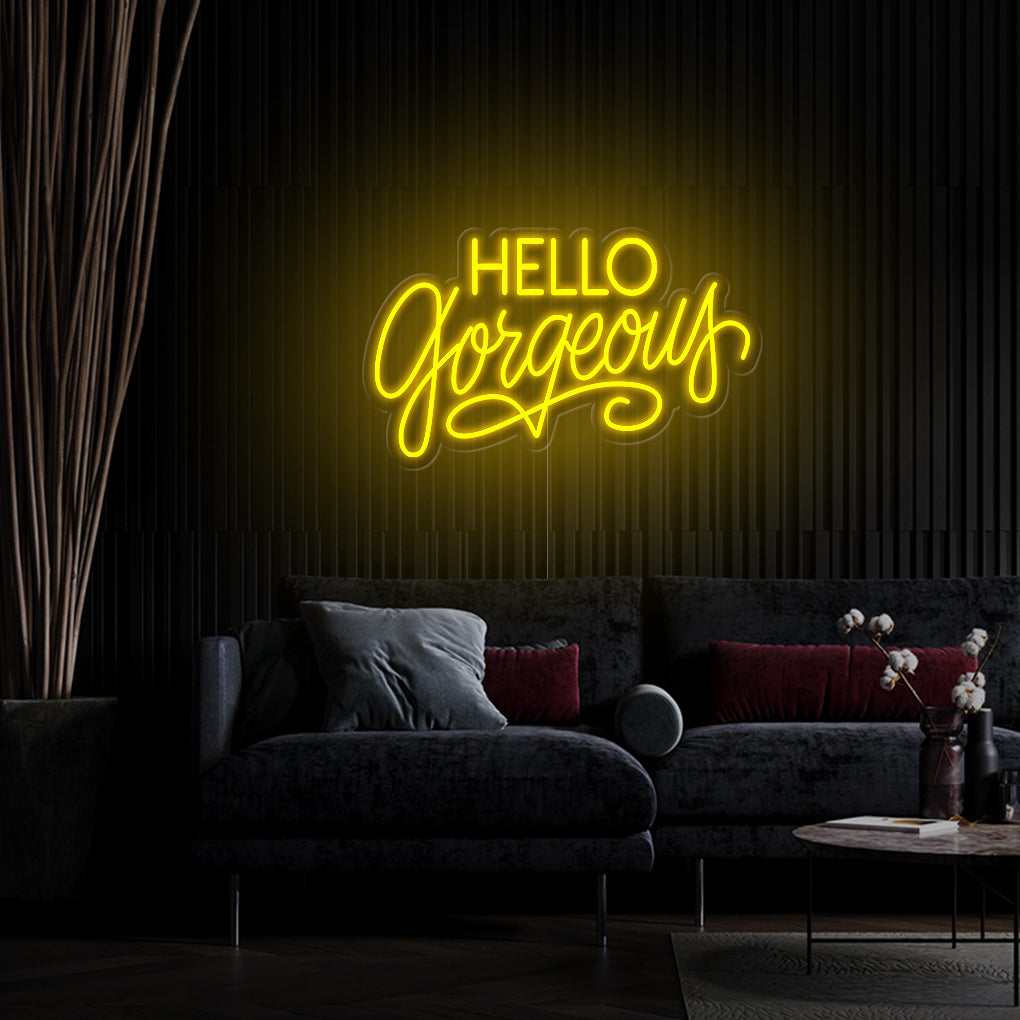 'Hello Gorgeous' 2 LED Neon Sign