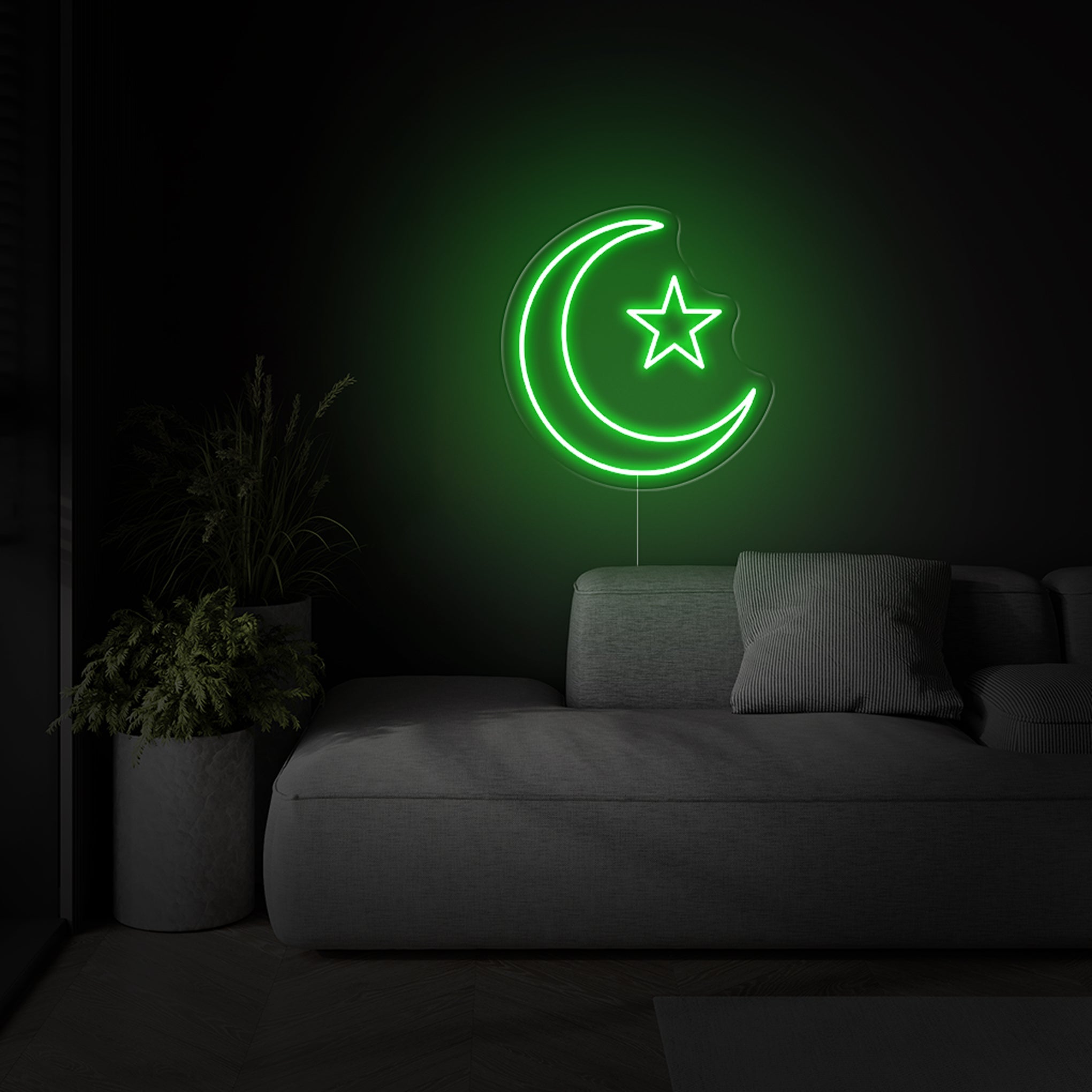 'Islamic Moon Star' 2 LED Neon Sign - Iconic Neon