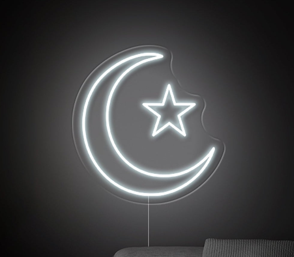 'Islamic Moon Star' 2 LED Neon Sign - Iconic Neon